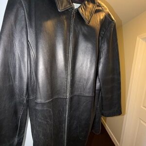 Liz Claiborne Black Leather Zip-Front Women's Jacket